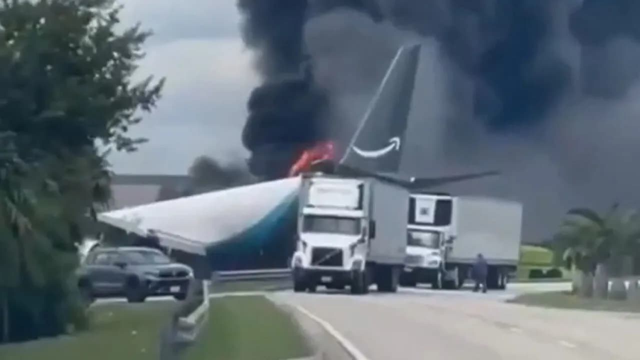 Terrifying Video Shows Amazon Boeing 767 Barreling Off Miami Airport Runway And Bursting Into Flames