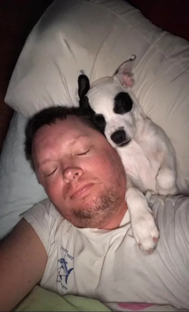 Me and my sweet girl, from puppy to advanced age, the love just gets better with time.