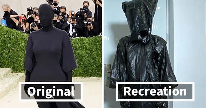 Amusing Low-Budget Recreations Of Ridiculous Celebrity Outfits