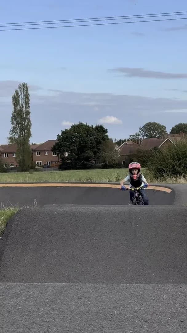 My 8 year old shredding at the pump track