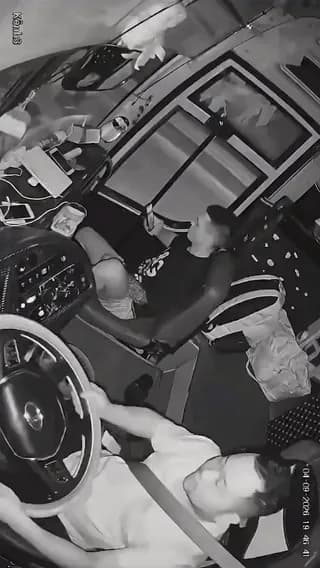 This bus driver joined the passengers after the brakes failed. I kept thinking about the passengers' reaction when they saw the driver joining them.
