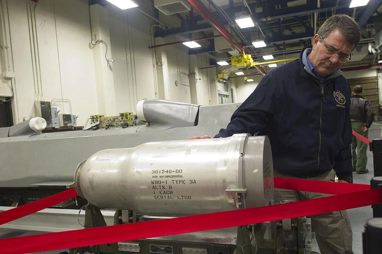 This fire hydrant-sized device is a fully assembled W80 thermonuclear warhead - capable of creating a blast 10 times bigger than Hiroshima.
