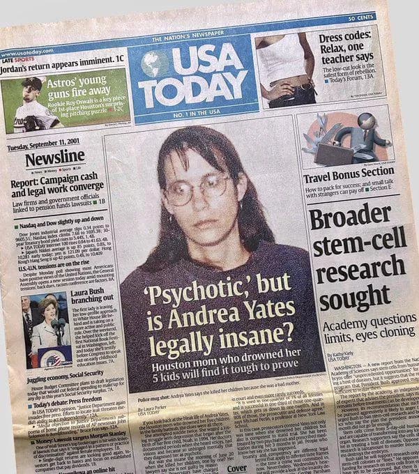 USA Today Front Page for September 11, 2001.