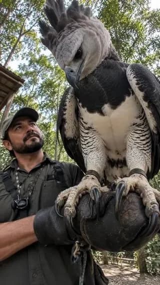 This Is A Female, Full Grown Harpy Eagle She Is Beautiful❣️🤍