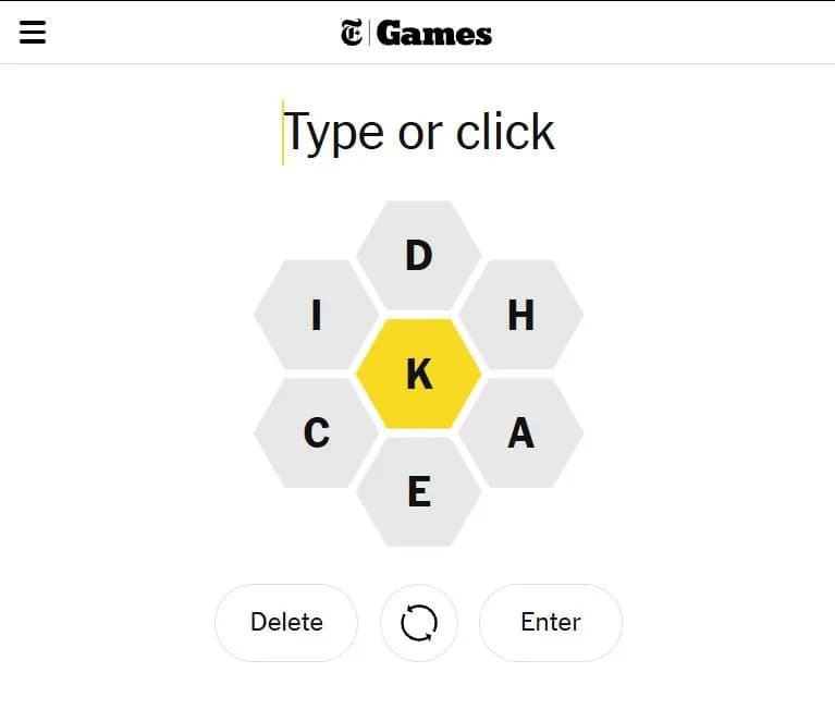 Today's NYT spelling bee.