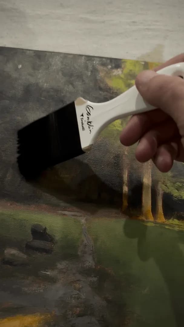 Something about varnishing an oil painting. OC.