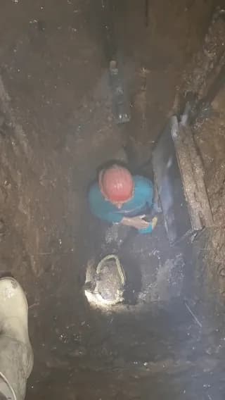 Constructing a deep well.