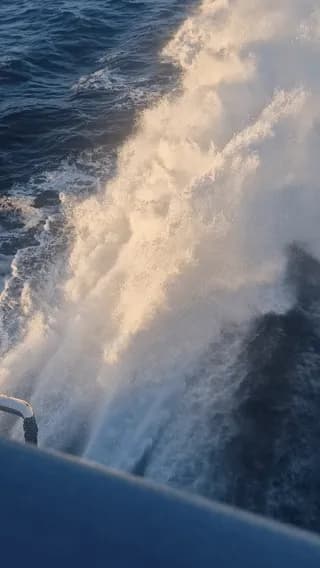 Wake from Manannan - Isle of Man car ferry. Does 40+ knots with 175 cars and 800 people.