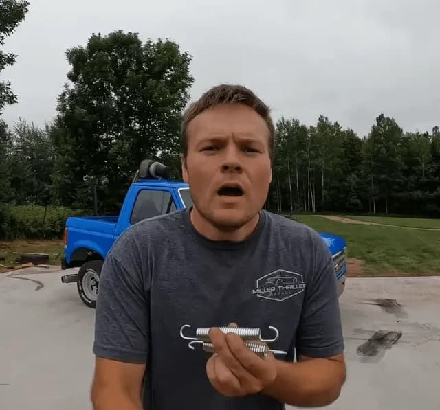 How many trampoline springs it takes to hold back a mini Ford f150