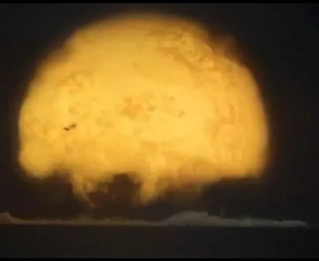 Declassified and upscaled nuclear test footages.
