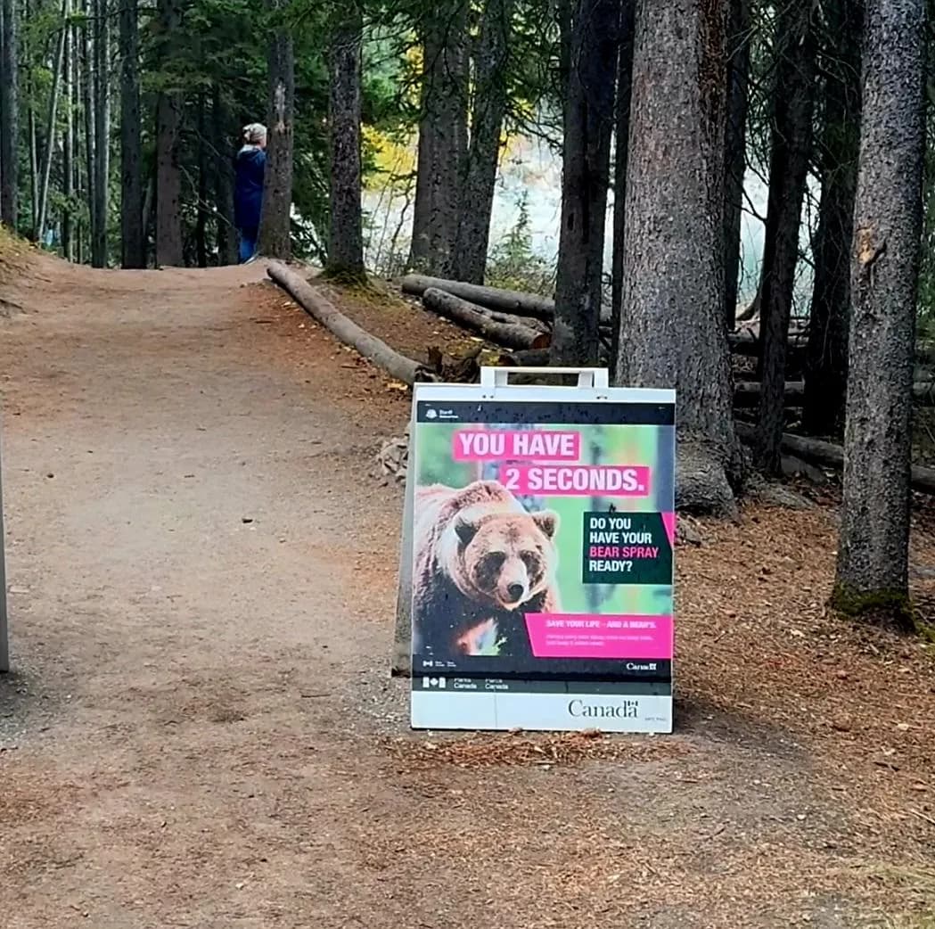 A sign along a Canadian hike trail.