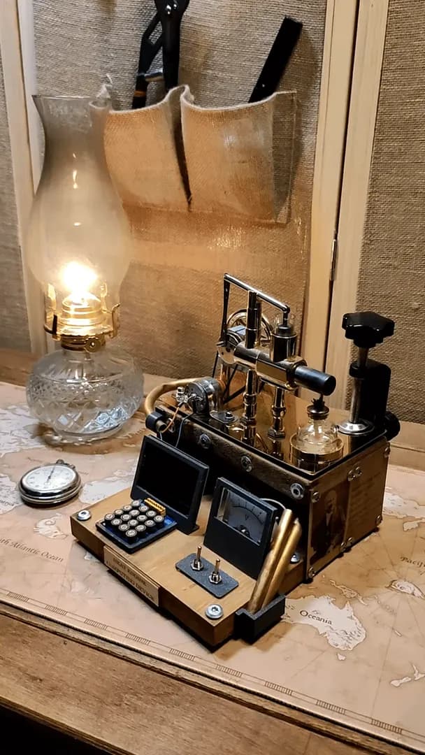 DOOM powered by a model Stirling engine