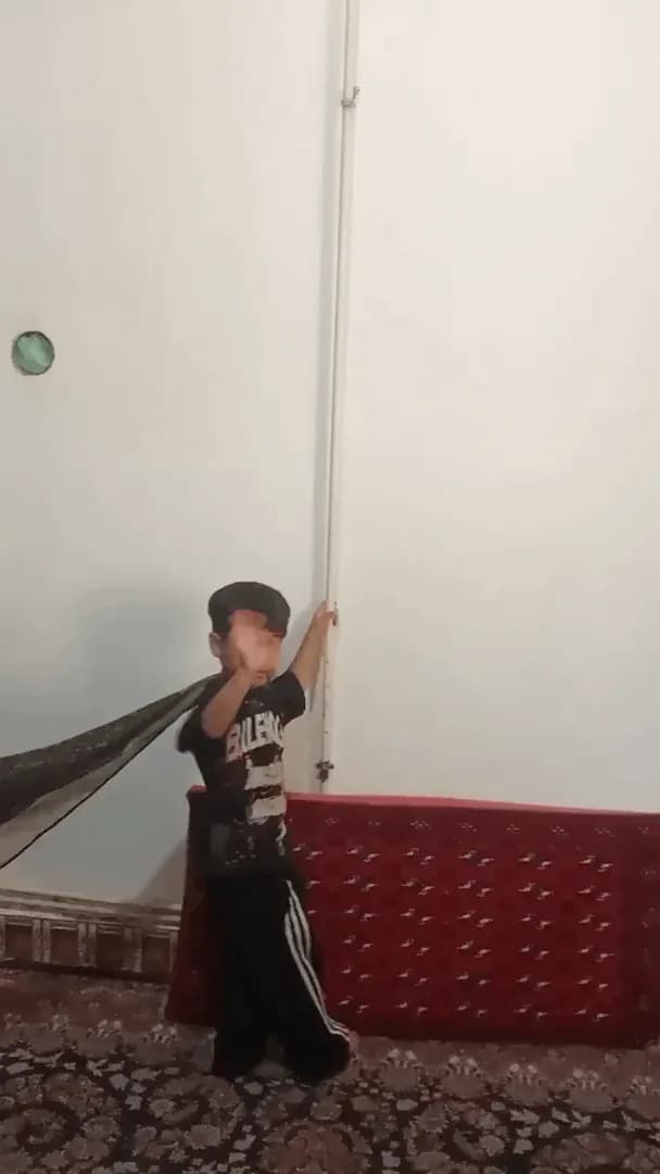 A mother asked her kids to reenact how the three of them ended up on top of the wardrobe.