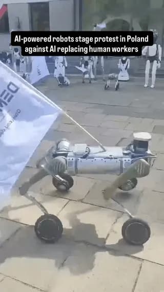 Robots are protesting in Poland 🇵🇱
