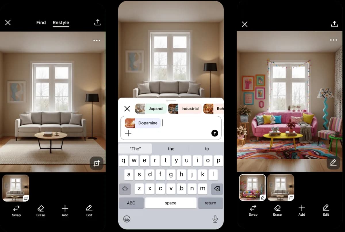 Pinterest teases a new 'Restyle' feature that lets you redesign your room with AI | TechCrunch