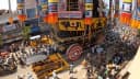 Aazhi Ther is a Temple Car weighing 350 tons (772,000 lb). Pulled by thousands of people, Temple Cars inspired the English term 'Juggernaut', meaning a tremendous, virtually unstoppable force or pheno