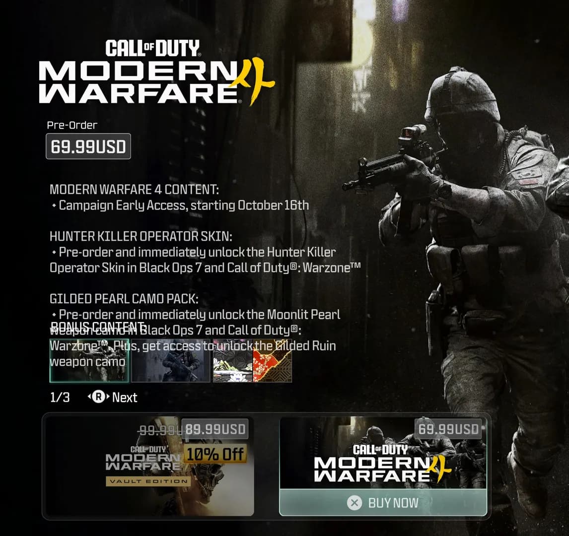 The state of call of duty menus