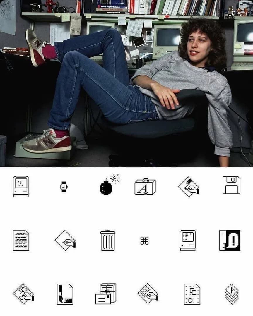 Susan Kare, famous graphic artist who designed many of the fonts, icons, and images for Apple, NeXT, Microsoft, and IBM. (1980s)