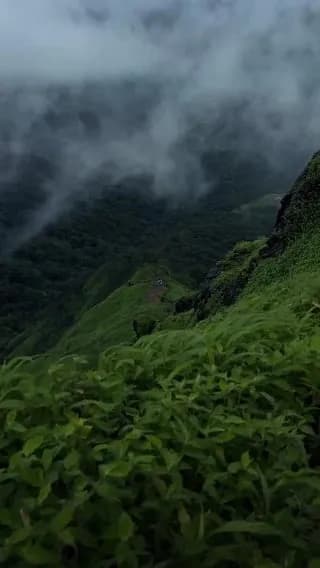 Sahyadri mountains ( western ghats ) during monsoon season , india