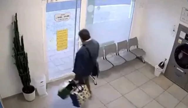 Video shows a washing machine exploding after a man leaves the building