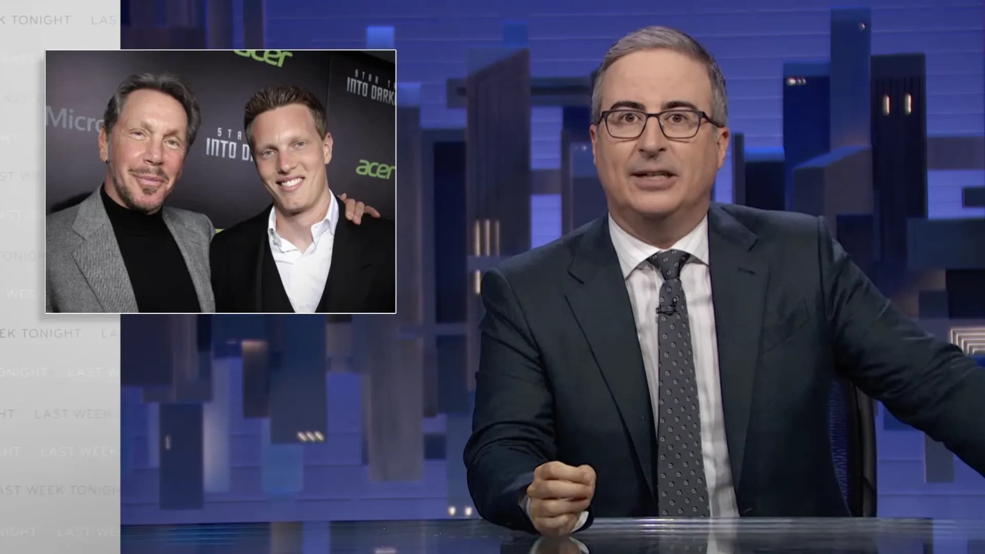 John Oliver mocks 'soon-to-be business daddy' David Ellison