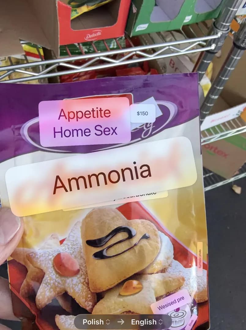 iPhone Translate app was really putting the work in at the Polish grocery.