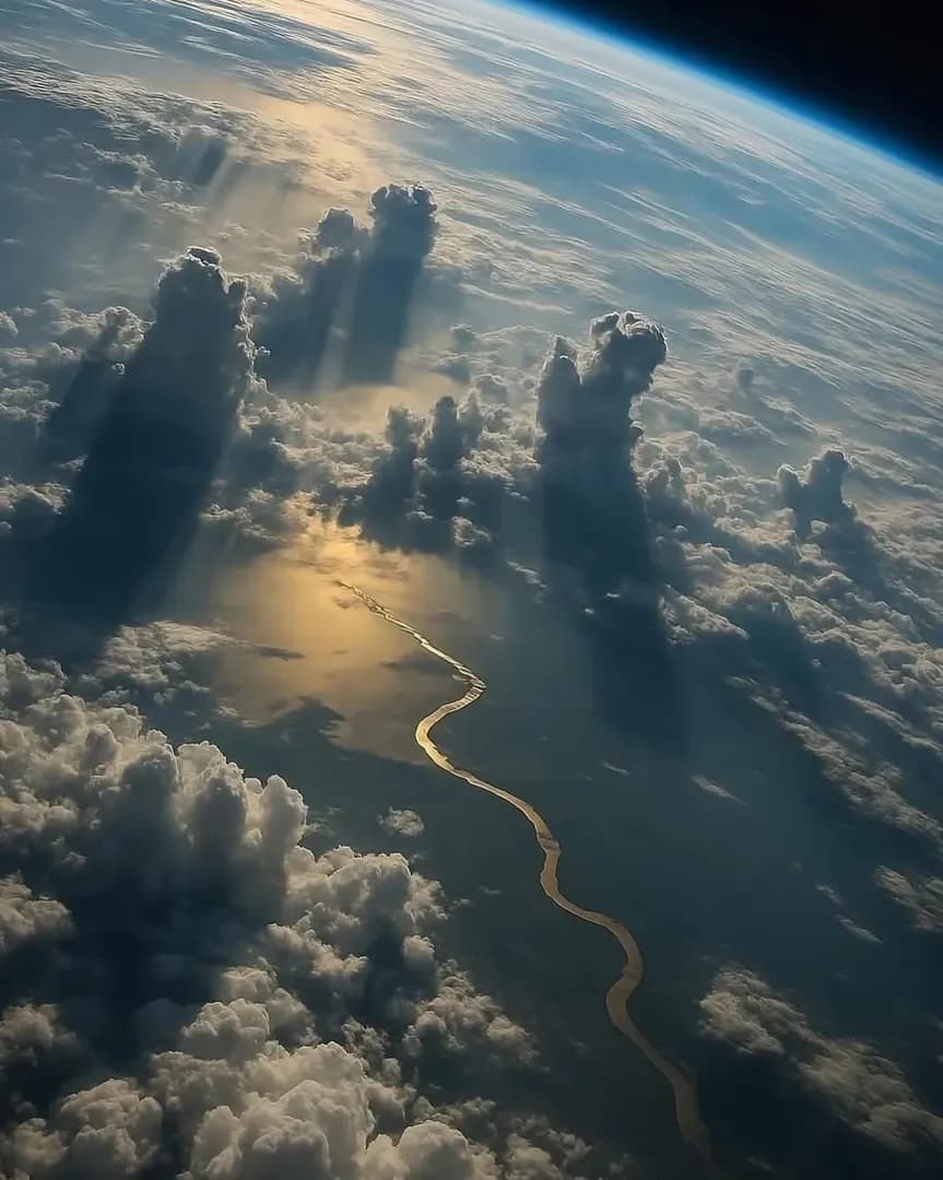The Amazon river seen from the space.
