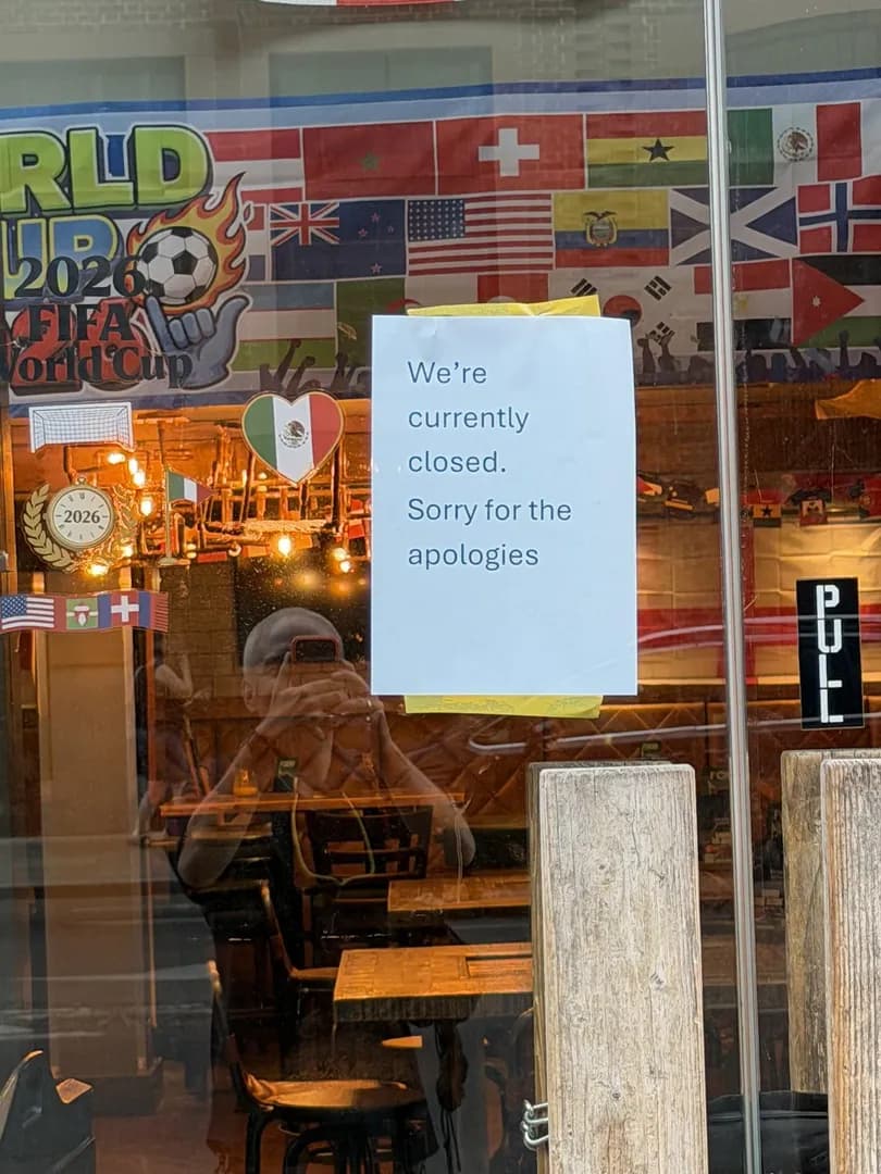 A very apologetic sign spotted in London in July