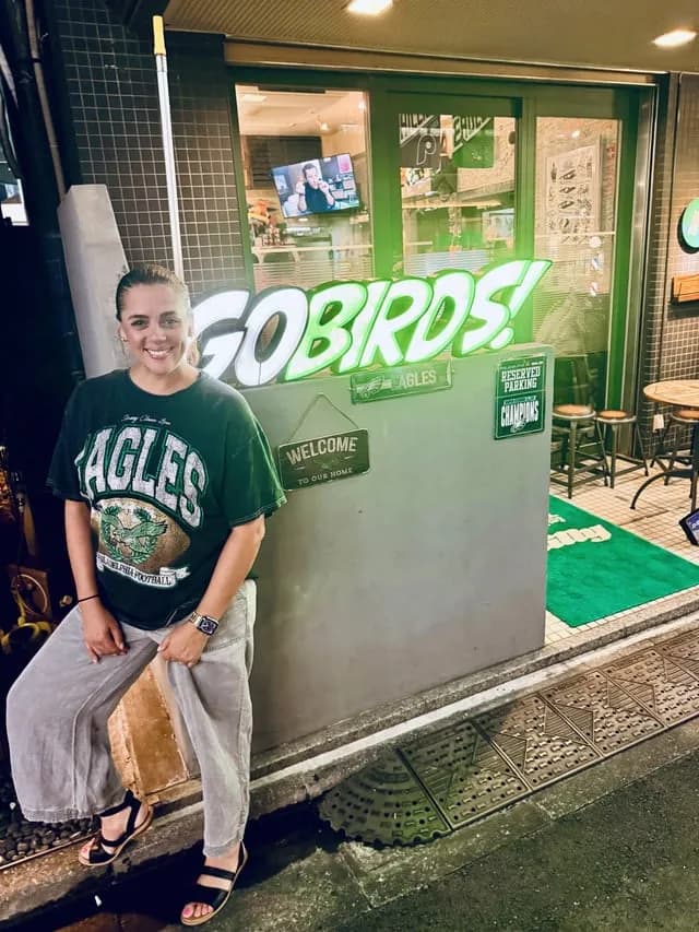 TIL there’s a Philadelphia Eagles bar in Tokyo, near Tokyo Station. Cheesesteaks are on the menu and they show Eagles games live no matter when they’re on.