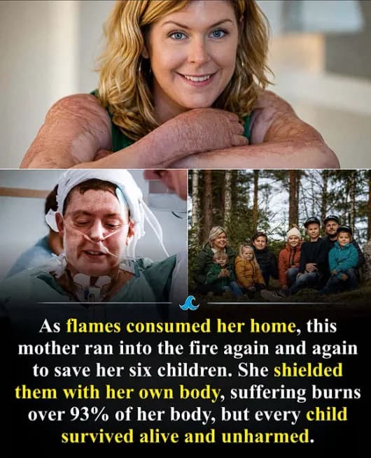 The ultimate display of maternal courage: A mother shields her six children from a house fire, saving every one of them