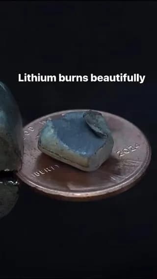 Lithium burns beautifully