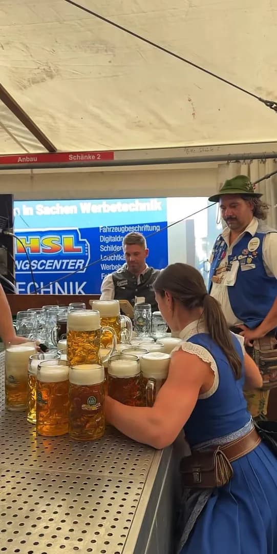 How beer is served at Oktoberfest