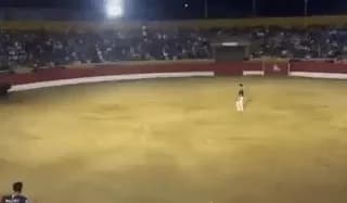 Lights go out at the worst possible time for the bullfighter.