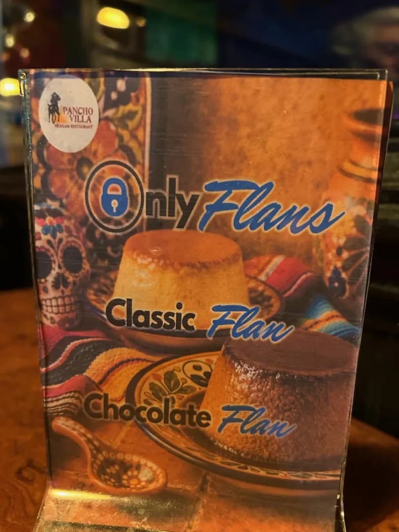 Tabletop dessert ad at our local Mexican restaurant