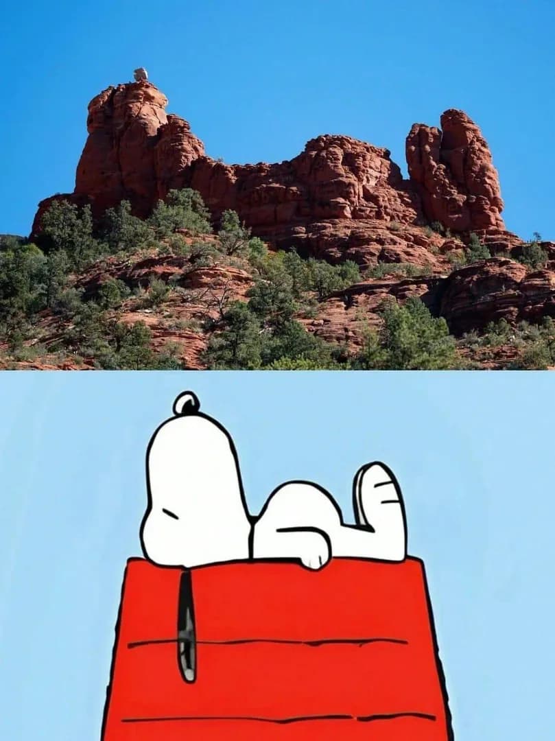 Snoopy Rock is a famous rock in the state of Arizona that looks exactly like the cartoon character Snoopy.