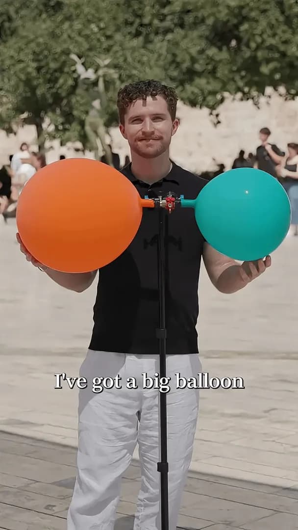 What happens to these balloons when you open the valve?
