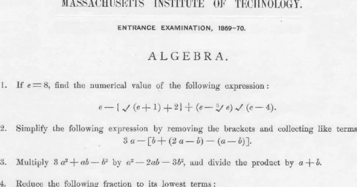 16 Questions That Would Get You Into MIT In The 1800s – Prove Your Knowledge