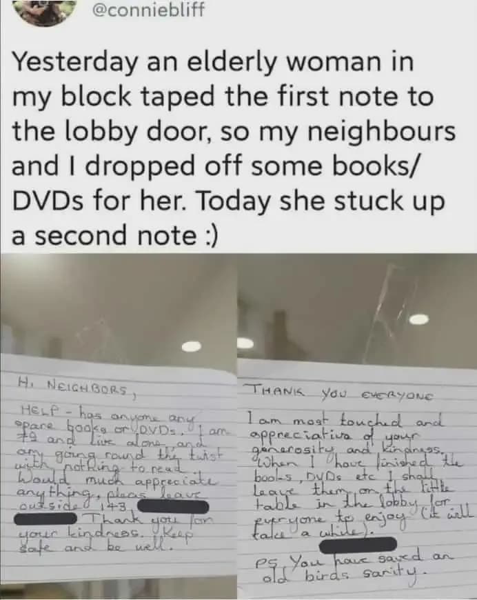 One small act of kindness.