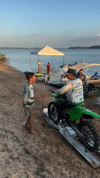 Amphibious Motorbike in action