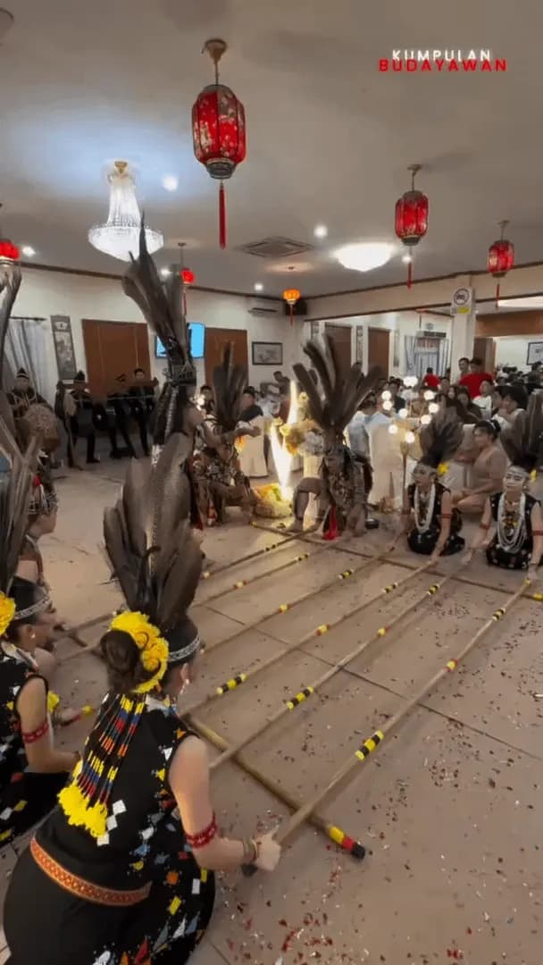 the traditional Magunatip dance by the indigenous Murut people