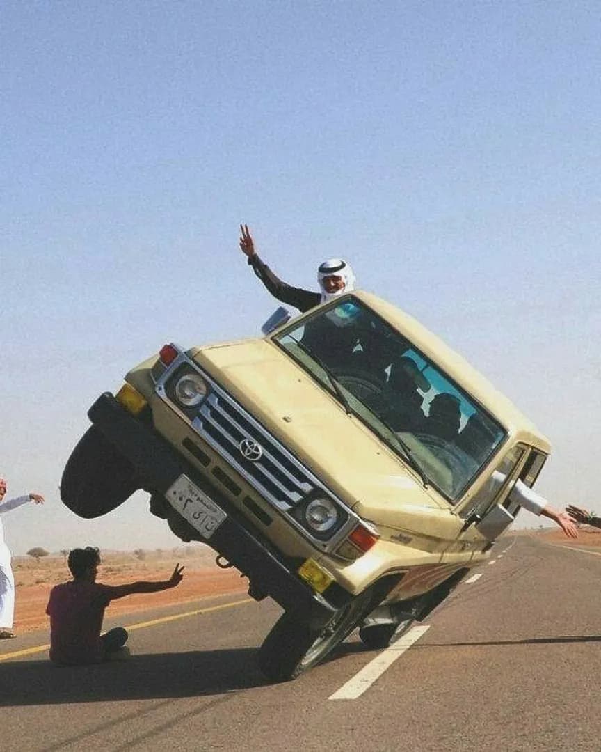 Real photos of Saudi Arabia early 2000s illegal drifting culture.