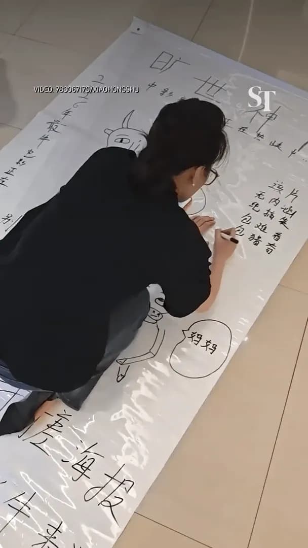 This Chinese movie 'Niu Lai' is so bad that it has become a box office hit. It doesn't have any trailer; cinemas struggled to find posters for it. Employees drew posters by hand in the absence of offi