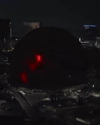 The Las Vegas Sphere looks absolutely terrifying displaying the “Mind Flayer”from Stranger Things