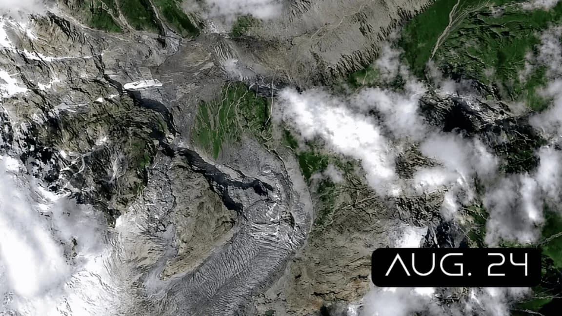 Yesterday’s catastrophic glacier collapse in nepal seen from space