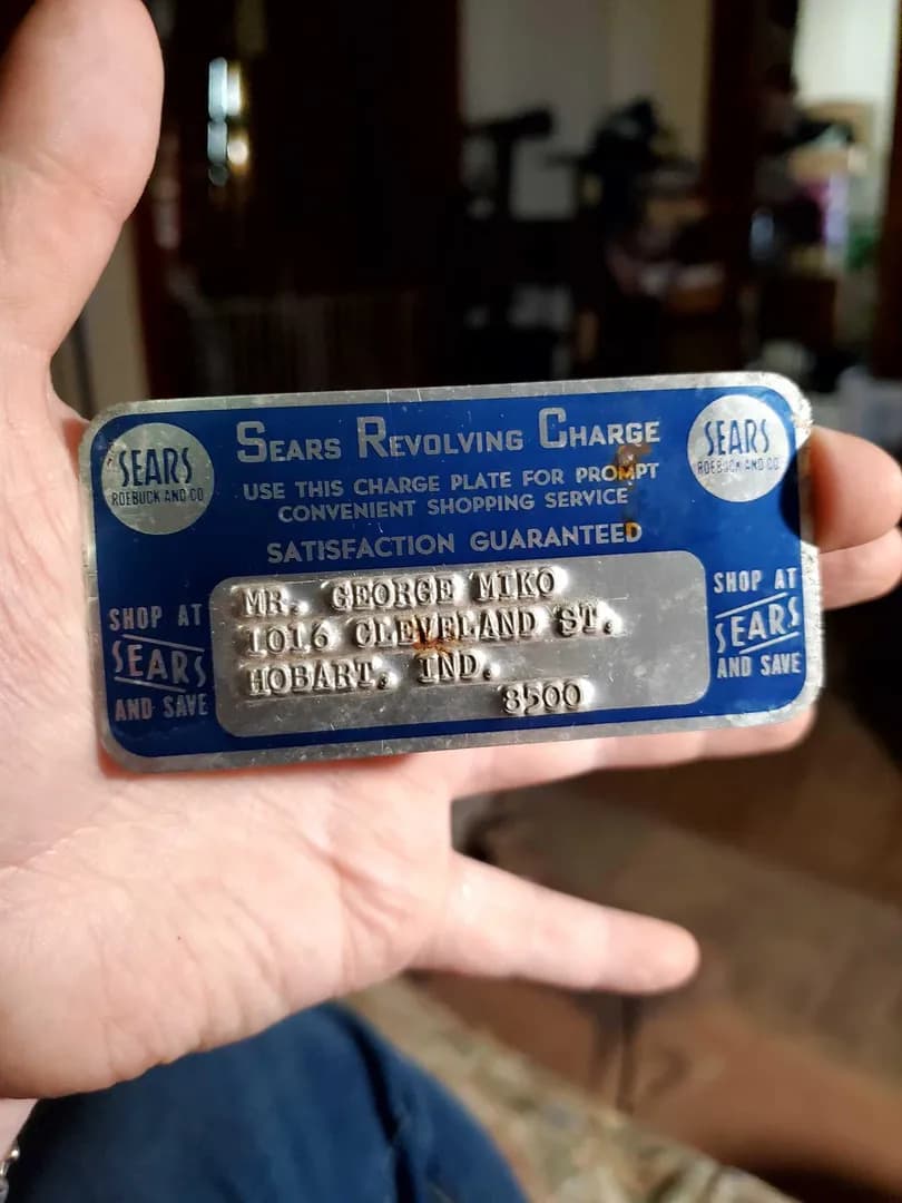 1950 aluminum sear "credit card"