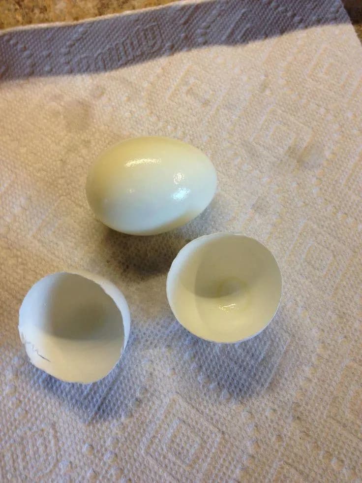 Perfectly peeled boiled egg