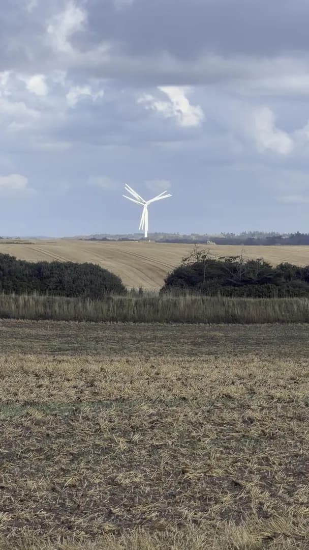 These lined up wind turbines