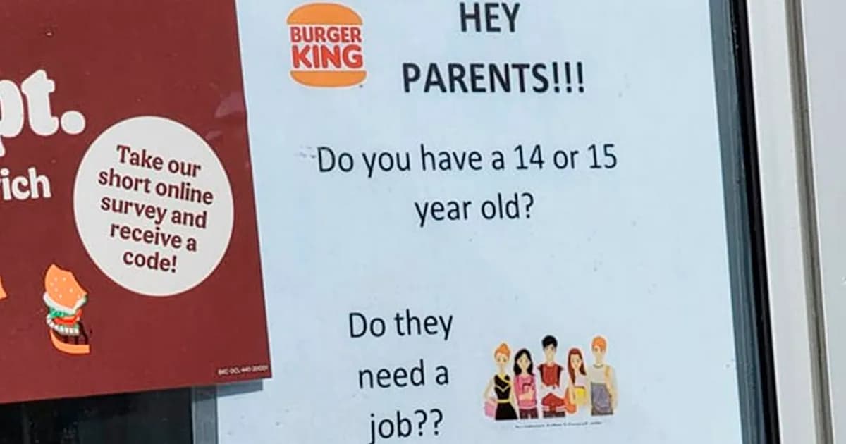 They’re Hiring 14-Year-Olds?: Burger King Job Ad Sparks Outrage