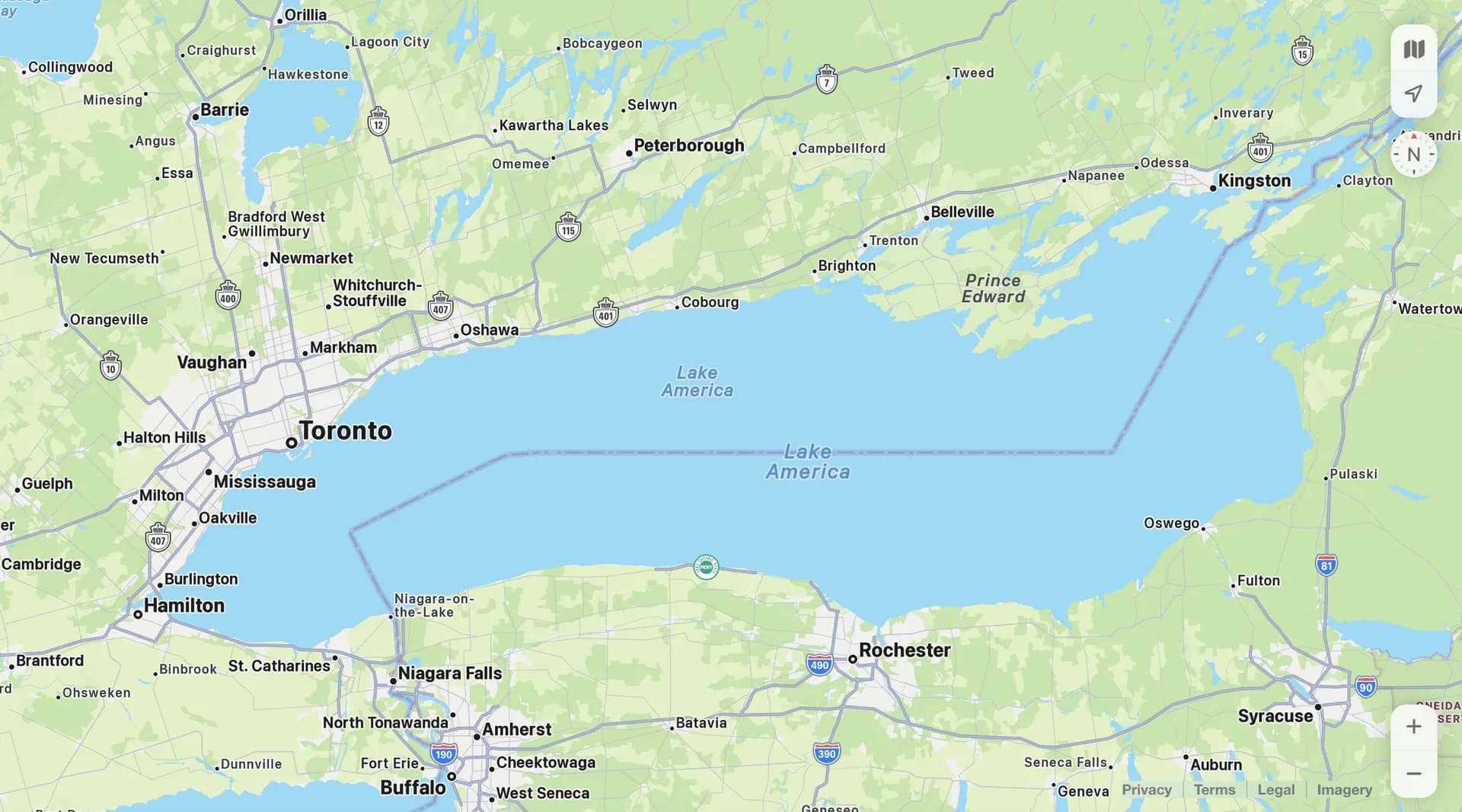 Apple Maps follows Google in renaming Lake Ontario