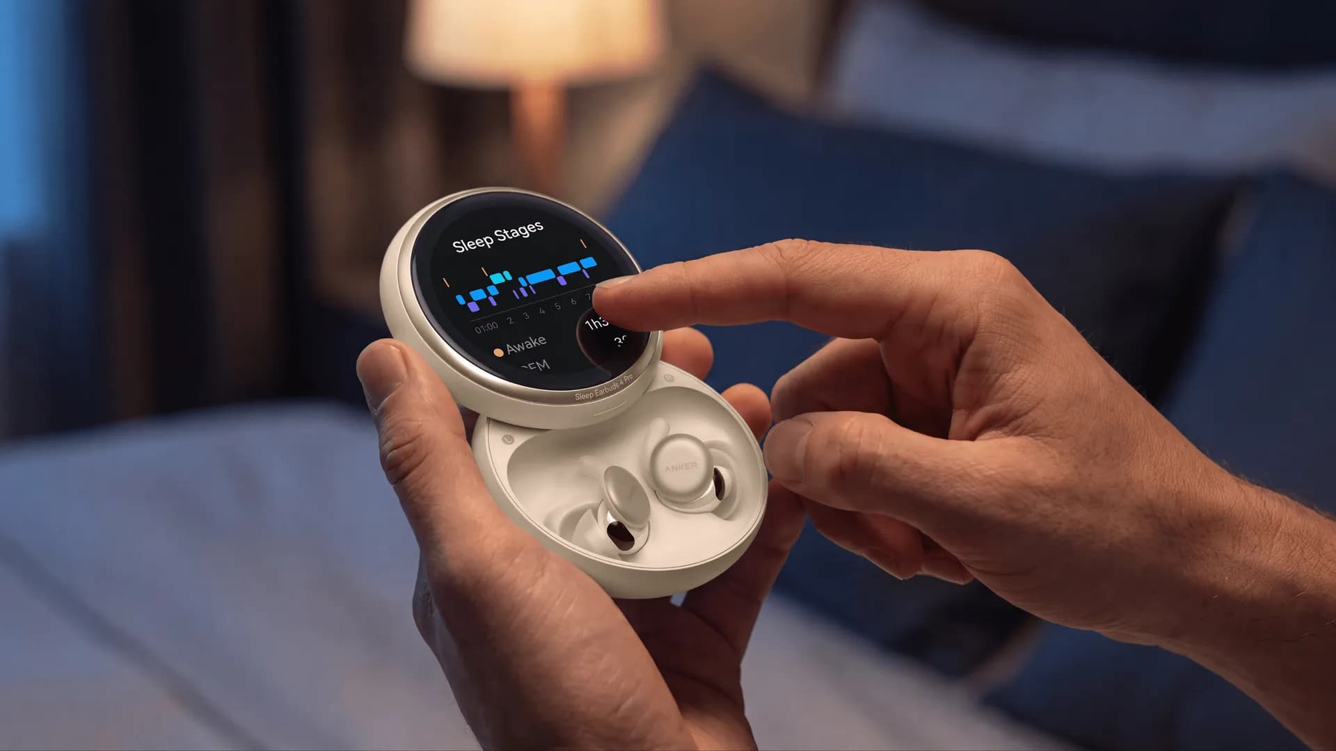 Anker put a display on the case of its new sleepbuds